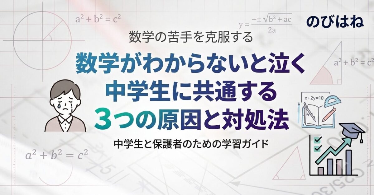 数学がわからないと泣く中学生に共通する3つの原因と対処法