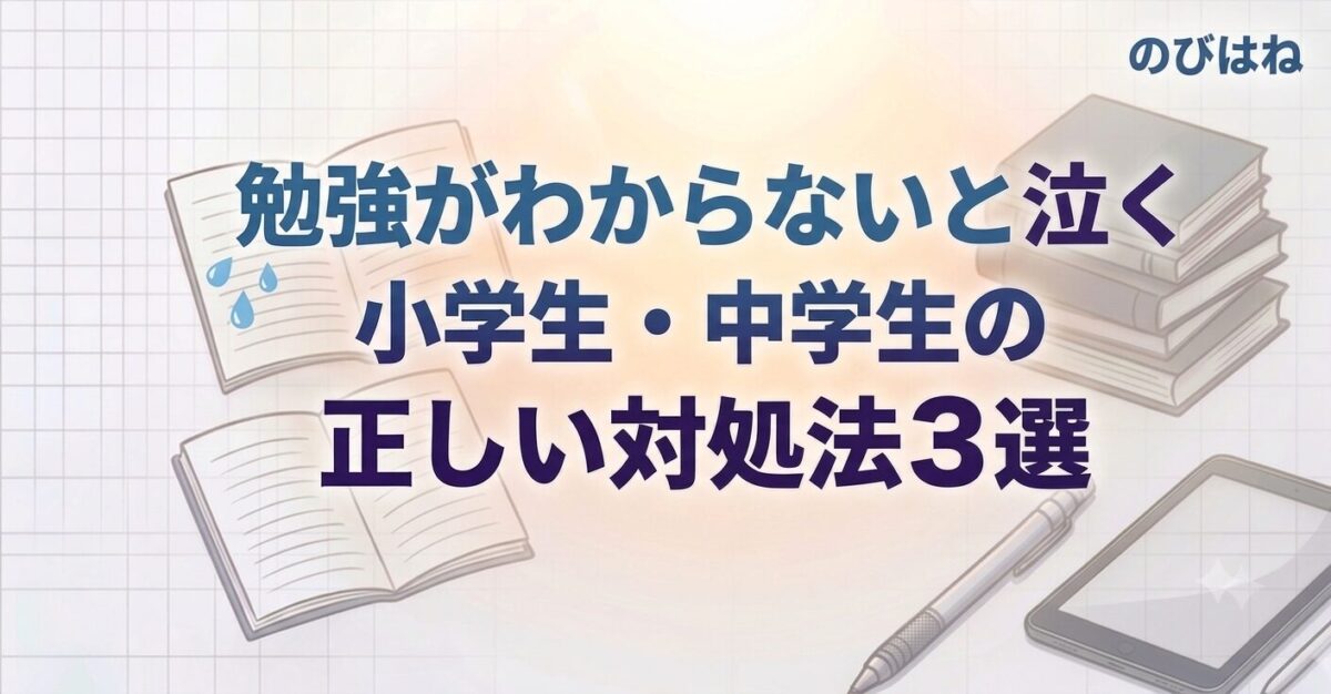 勉強がわからないと泣く小学生・中学生の正しい対処法3選