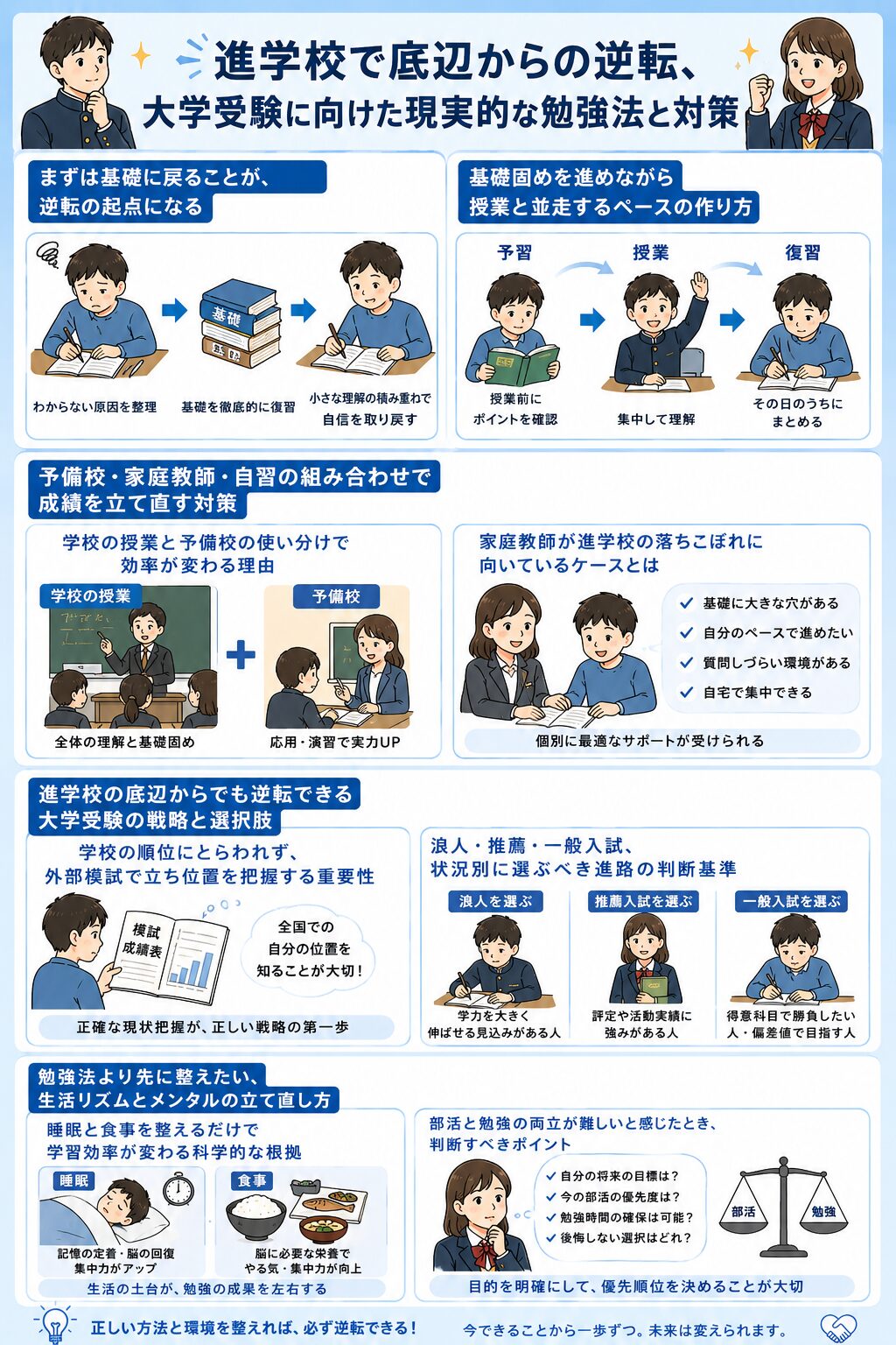 進学校で底辺からの逆転、大学受験に向けた現実的な勉強法と対策