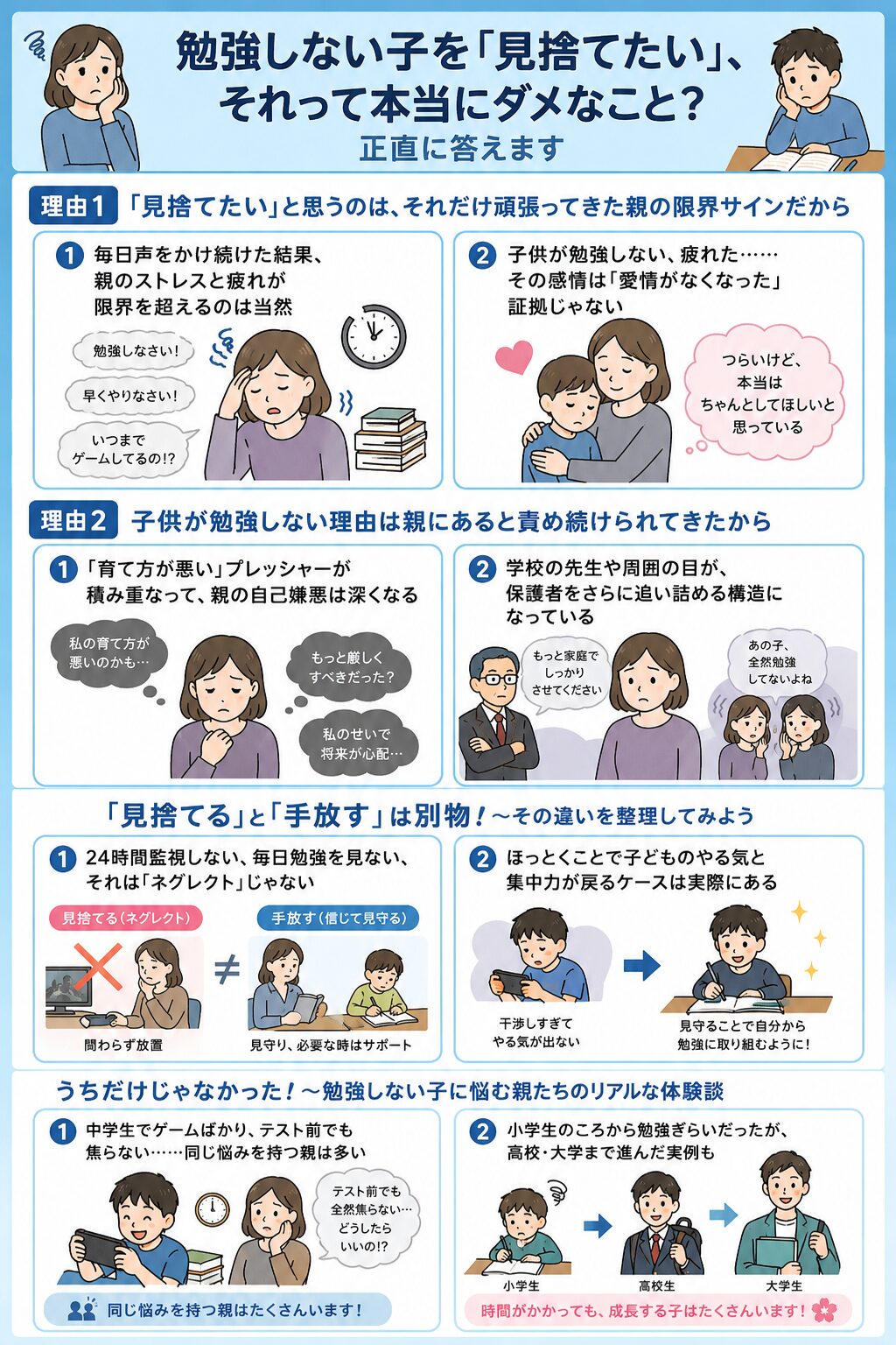 勉強しない子を「見捨てたい」、それって本当にダメなこと?正直に答えます